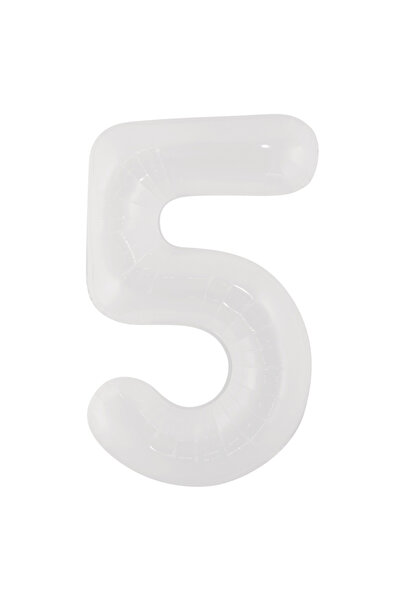 Mirific Party Balon petrecere, folie metalizată albă, 100 cm, numărul 5