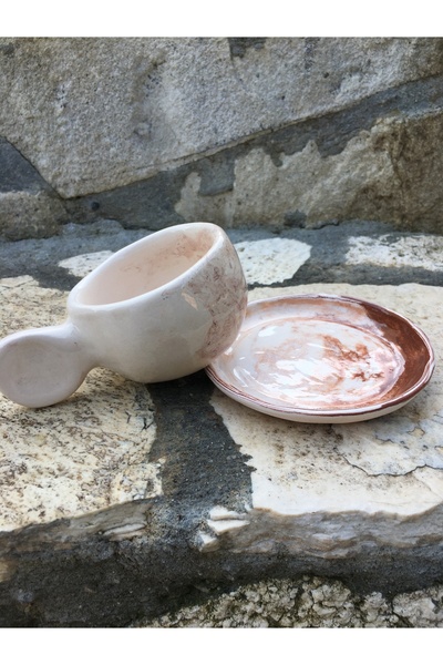 seramikanaz Marbled Patterned Turkish Coffee Cup