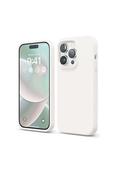 Casey Studios Soft Silicone iPhone 14 Pro Case, Microfiber Inside, Protective, Slim, White