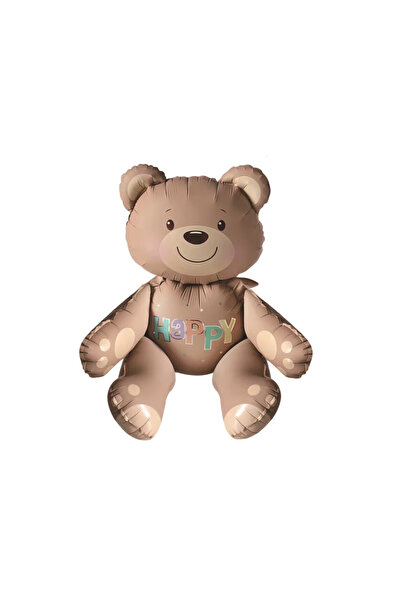Mirific Party Brown metallic foil party balloon, 77×70 cm, teddy bear, PPLM0913