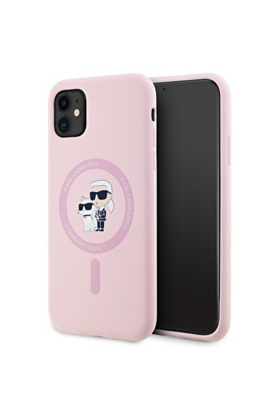 Karl Lagerfeld Case for IPhone 11, Silicone MagSafe, Pink