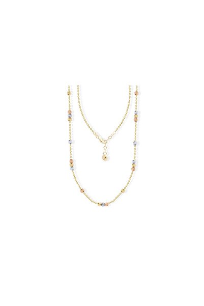 Diamond Line-Gülaylar 14 Ayar 3 Renkli Altın Dorika Kolye