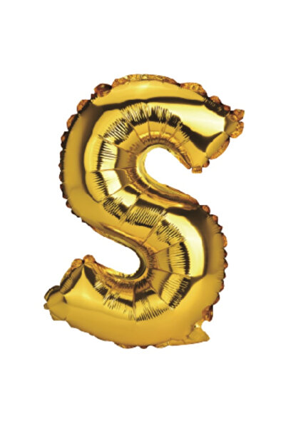 Mirific Party Party balloon, gold metallic foil, 40 cm, letter S