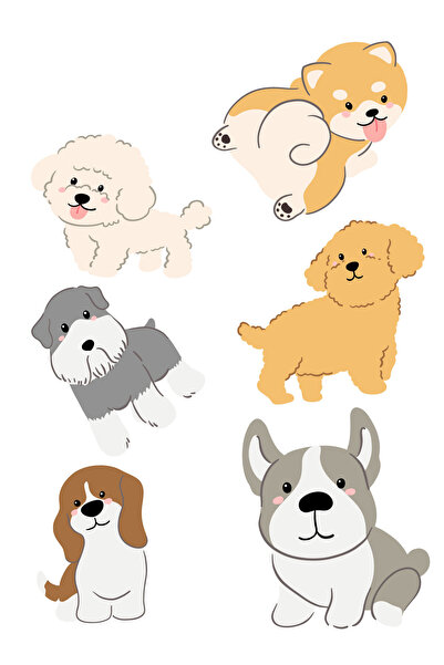 4Decor Autocolant decorativ de perete - căței, 70 x 50 cm