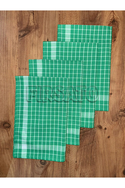 Fırsato Grida Checkered 4-Piece Kitchen Towel Set |   Drying Cloth, Oeko-Tex Certified, 45X65Cm