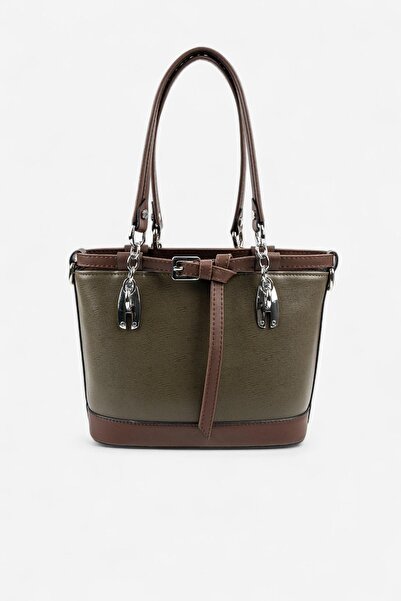 Silver Polo Silver & Polo Sp1155 Women's Handbag Plain Olive-Brown