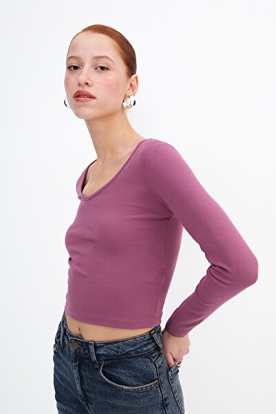 Addax V-Neck Basic Blouse B12343