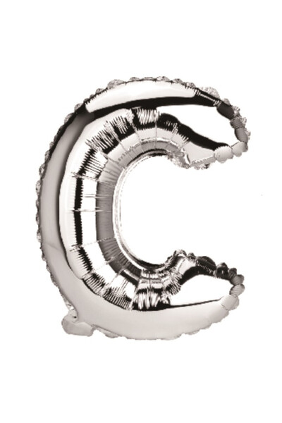 Mirific Party Balon petrecere din folie metalică argintie, 40 cm, litera C