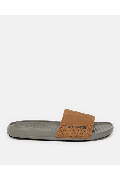 REDTAG Men Grey And Beige Slide Sandals