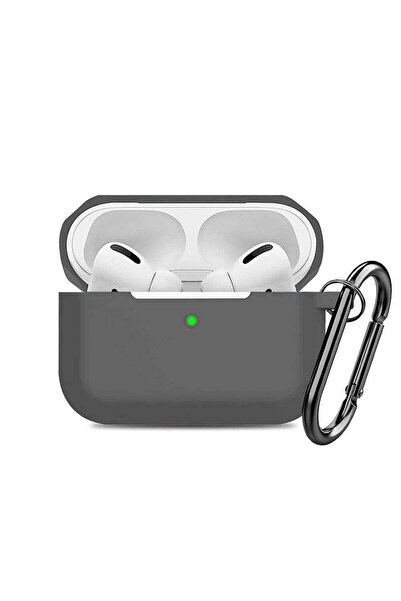 Casey Studios AirPods Pro 1/Pro 2 Case, Soft Silicone, with Carabiner Keychain, Wireless Charging, Dark Gray