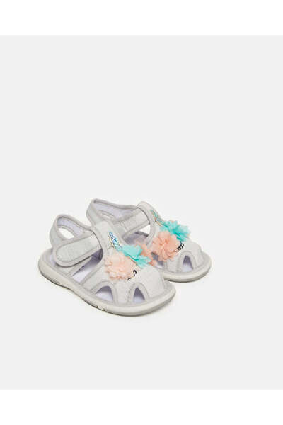 REDTAG Infant Girls Grey Floral Sandal