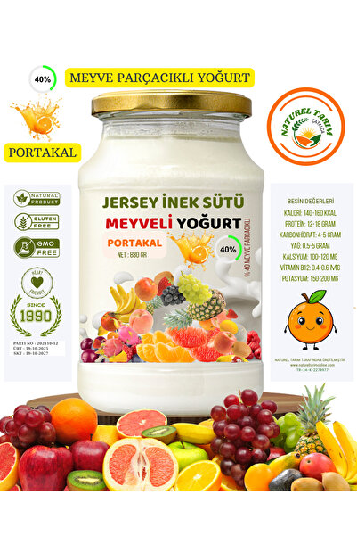 NATUREL PORTAKAL PARÇACIKLI MEYVELİ YOĞURT 830 GR