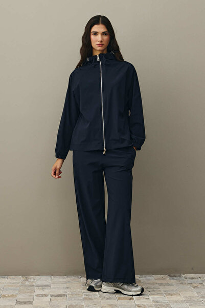 Fahhar Hooded Light Touch Suit Navy Blue