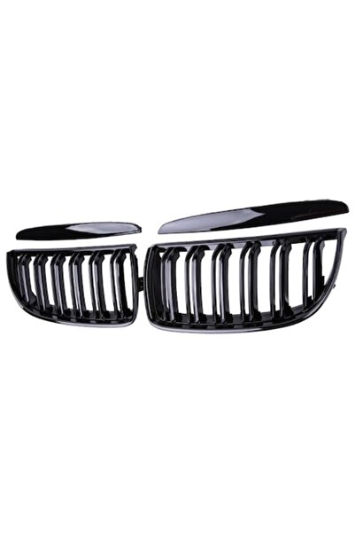 RADUS Set de 2 grile BMW Seria 3 E90/E91 2005-2008, Grilă dublă M, Negru lucios (Pre-LCI)