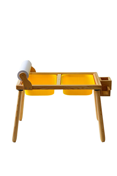 Woodnjoy Ahşap Duyusal Çocuk Aktivite Masası (Rulo Kağıt Hediyeli)
