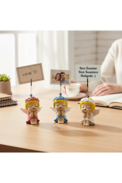 Mira Tasarım 3'lü Melek Notluk Seti - Not Tutucu Ve Fotoğraf Tutucular - Beya...