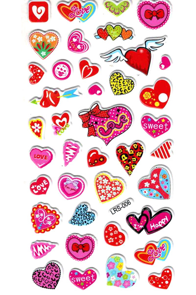 Limmy Αυτοκόλλητο ανάγλυφο αυτοκόλλητο (LRS006)-18x9 cm- Τρελές καρδιές με σχ...