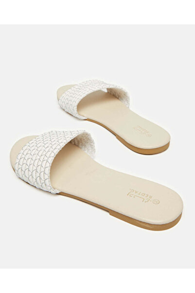 REDTAG Women White Textured Mule