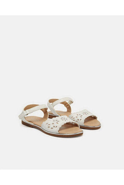 REDTAG Girls White Embossed Sandals