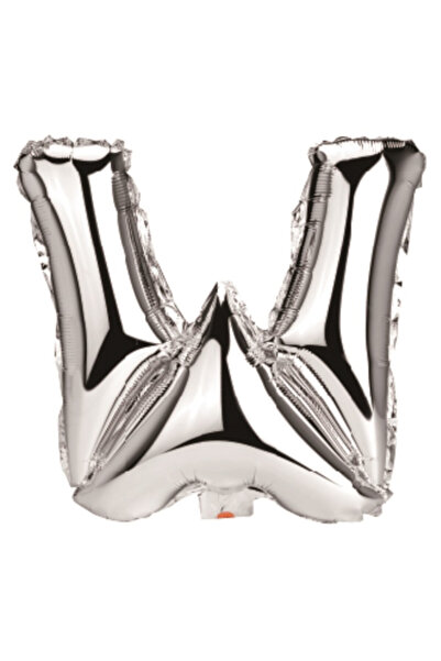Mirific Party Balon petrecere, folie metalică argintie, 40 cm, litera W