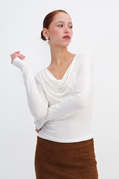 Addax Degaje Collar Long Sleeve Blouse B12723