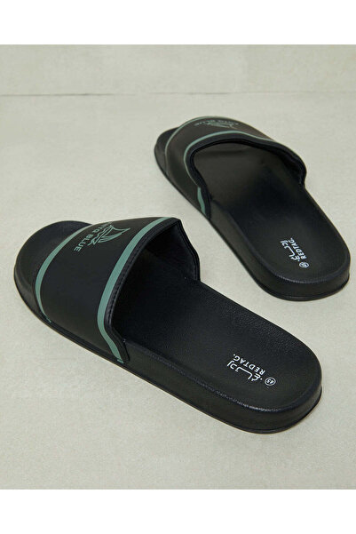 REDTAG Men Black Printed Slide