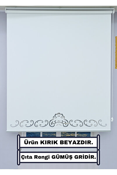 ESDEH DEKORATİF ÇITA Detaylı LAZER STOR Perde (KIRIK BEYAZ) - KALIN Stor Kuma...