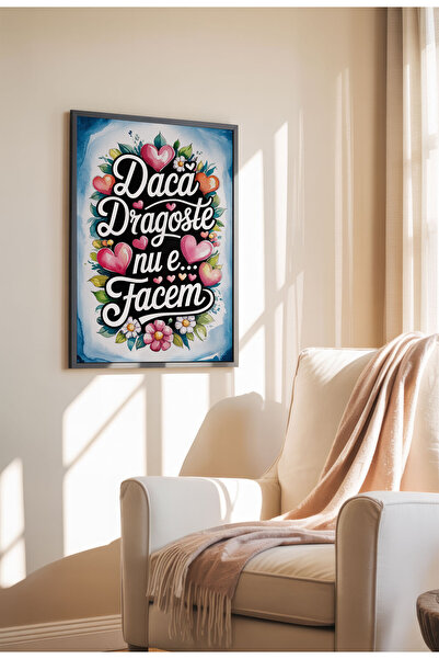 21mxm Unframed Romanian Quote Canvas Poster - Digital Print - If Love Isn't Real