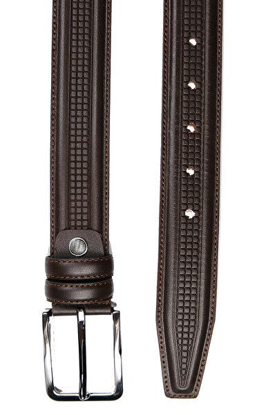 CüzCan Справжній шкіряний коричневий плетений 3 см чоловічий ремінь (ТКАНИНА/...