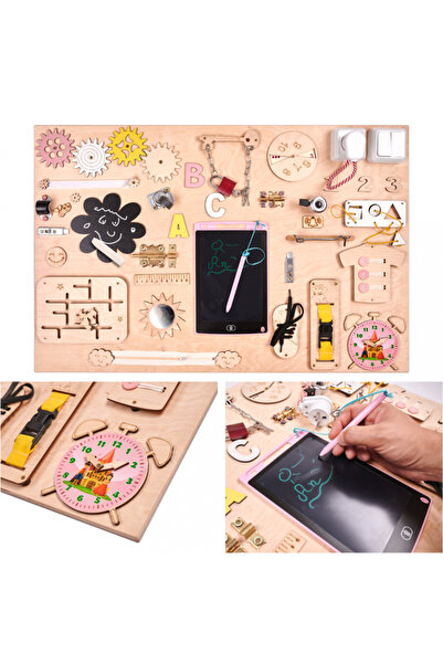 Ikonka Placa senzoriala pentru copii, Ikonka, din Lemn neted, cu Tableta pent...