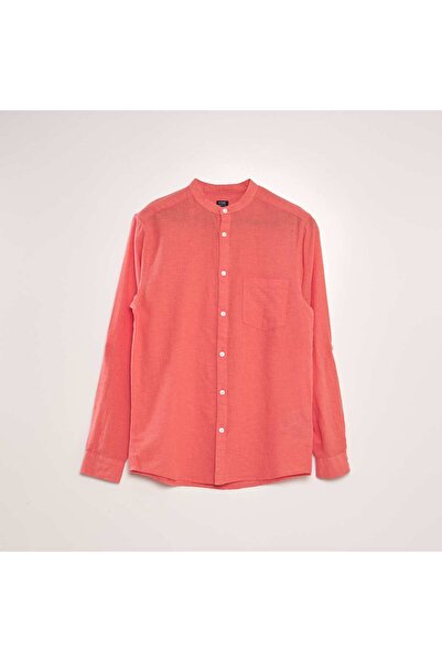 KİABİ قميص بياقة ماندرين وردي