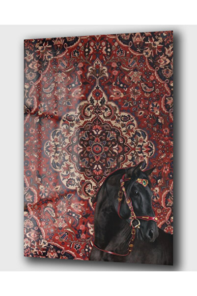 DEKA AKSESUAR HALI ARKA PLANLI ASİL AT CAM TABLO