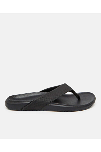 REDTAG Men Black Toe Post Sandal