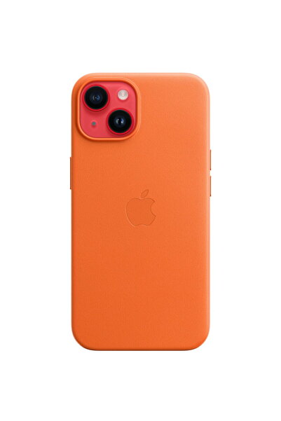 Apple iPhone 14 Leather Case MagSafe - Orange