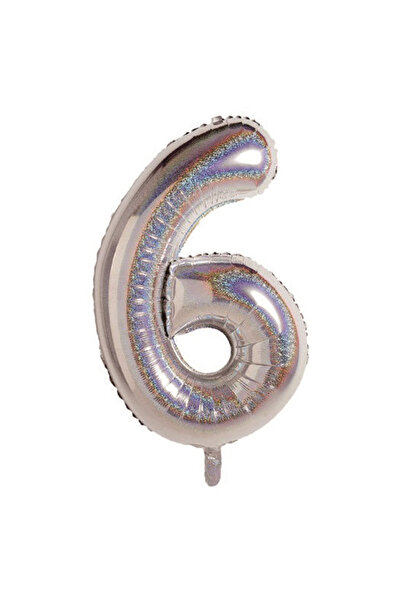Mirific Party Balon petrecere, folie metalică, argintiu, 100 cm, numărul 6