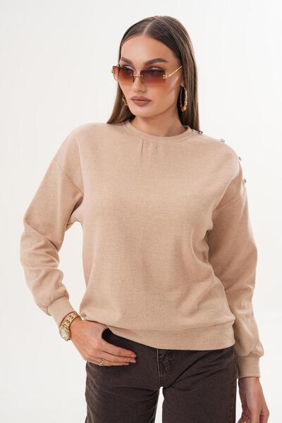 ŞİMAL Women's Shoulder Button Detailed Thessaloniki Knitted Sweatshirt 255226 -