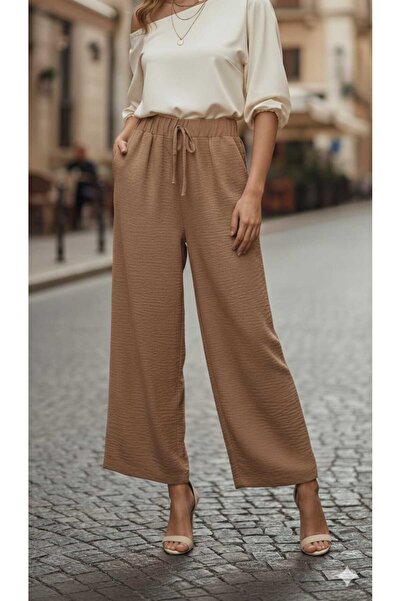 MODA Κομψό παντελόνι από βαμβάκι με εμφάνιση λινό, άνετη γραμμή και ελαστική ...