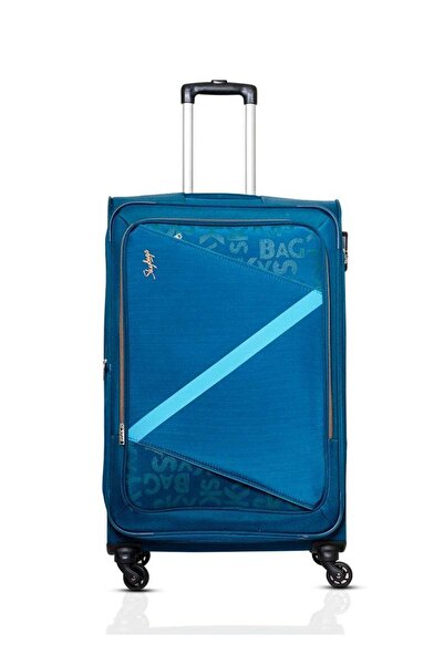 Skybags Spotlight Checked Luggage - Soft Sided 28 Inch Polyester Spinner Trolley (Blue)