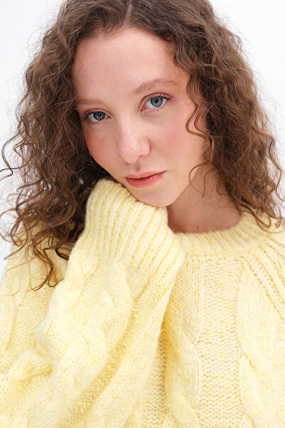Addax Hair Braided Knitwear Sweater K2485