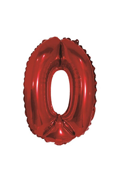 Mirific Party Party balloon, red metallic foil, 100 cm, number 0