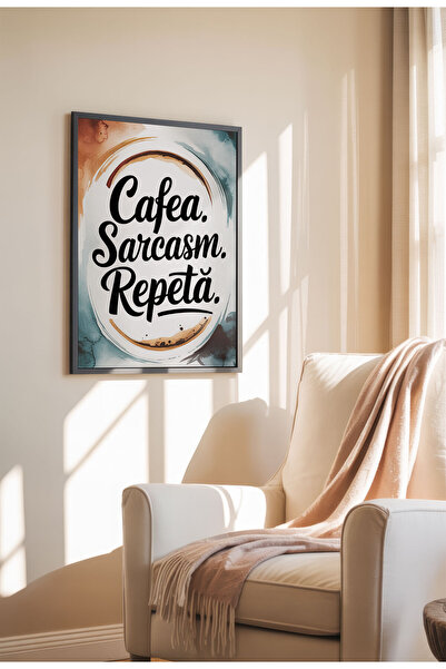 21mxm Unframed Romanian Quote Canvas Poster - Digital Print - Cafea si Sarcasm