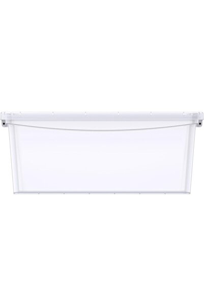 Cosmoplast صندوق تخزين بلاستيكي شفاف بغطاء قابل للقفل، 20 لتر، أبيض