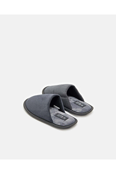 REDTAG Senior Boys Grey Textured Mule Slipper