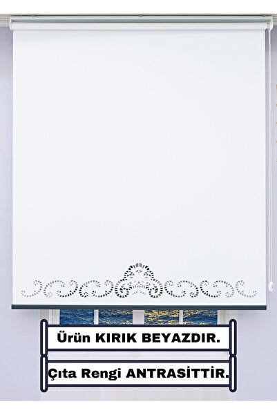 ESDEH DEKORATİF ÇITA Detaylı LAZER STOR Perde (KIRIK BEYAZ) - KALIN Stor Kuma...