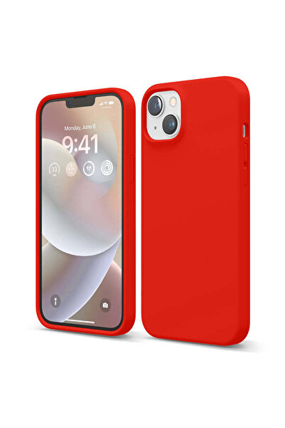 Casey Studios Soft Silicone iPhone 14 Case, Microfiber Inside, Protective, Slim, Red