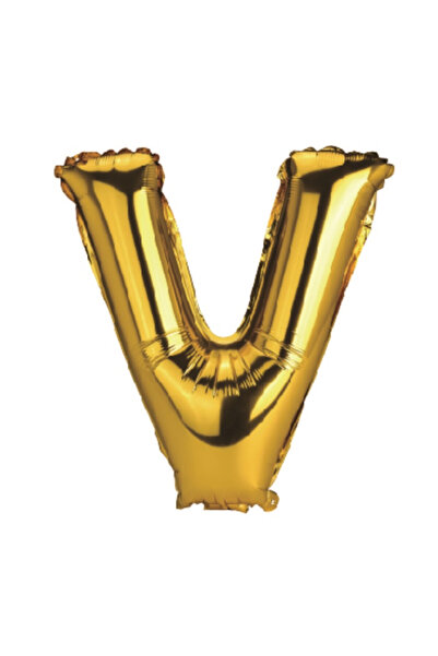 Mirific Party Balon petrecere, folie metalizată aurie, 80 cm, litera V