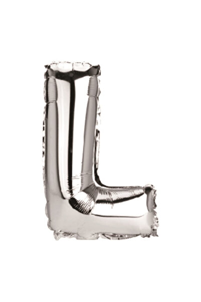 Mirific Party Balon petrecere, folie metalică argintie, 80 cm, litera L