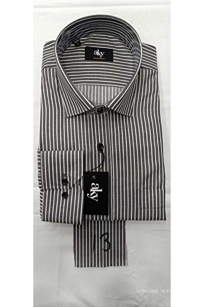 Aky Çizgili Klasik Yaka Regular Fit Erkek Gömlek