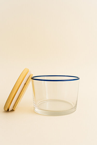 Fhilli Vetro - Set of 6 Glass Breakfast Bowls with Bamboo Lids 220 Cc