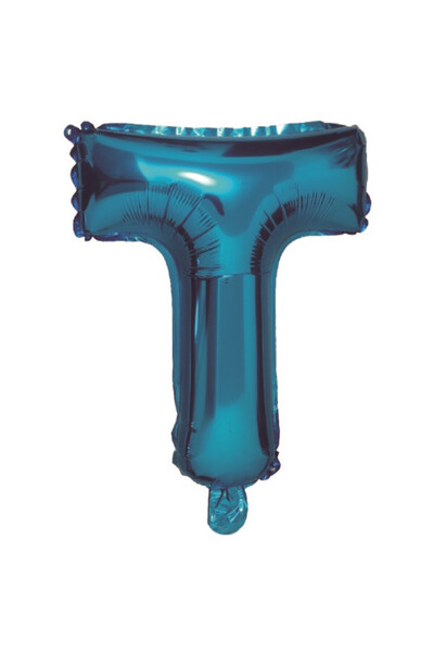 Mirific Party Balon petrecere, folie metalizată albastră, 80 cm, litera T